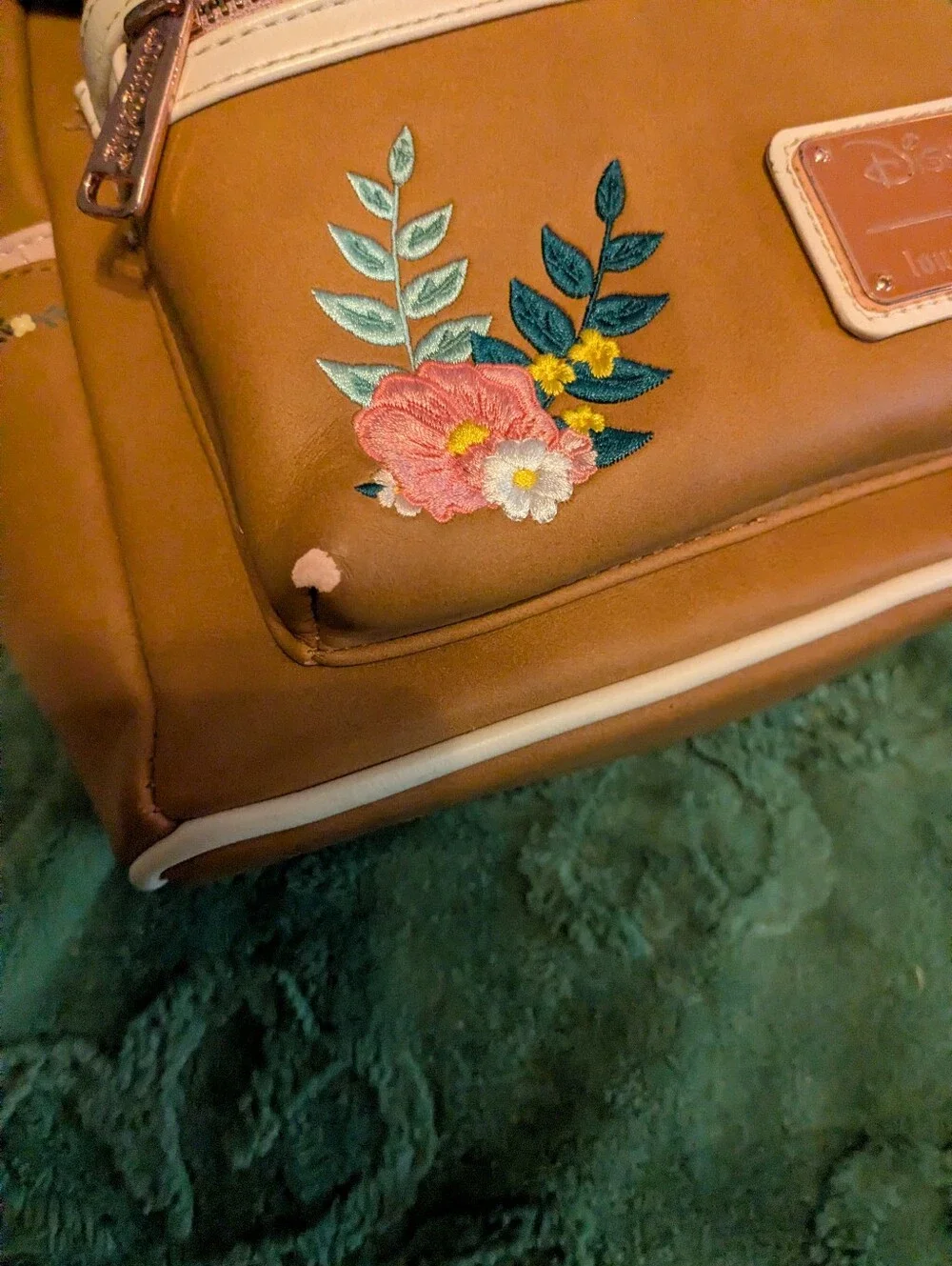 Disney x Loungefly Brown Floral Bow Mini Backpack for Kids